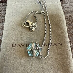 David Yurman Cable Wrap Blue Topaz Necklace